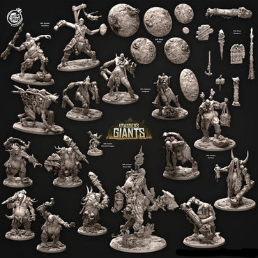 3D Printed Cast n Play 693 Behemoth Battalion Kragger's Giants Set 28mm 32mm D&D (Online Only)