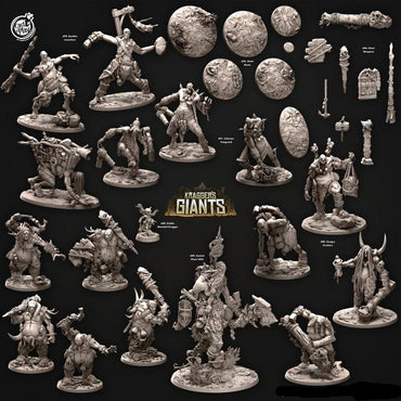 3D Printed Cast n Play 696 Giant Weapons Kragger's Giants Set 28mm 32mm D&D (Online Only)