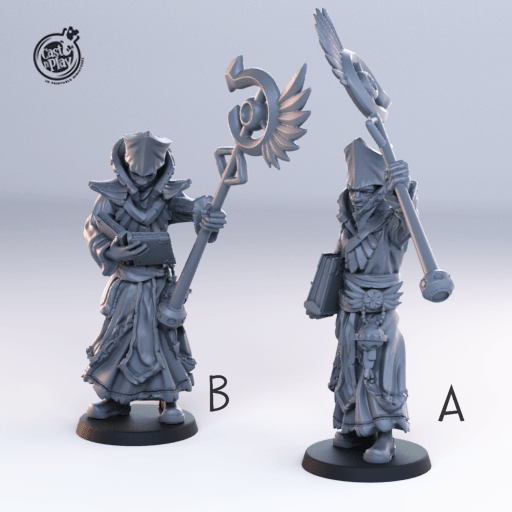 3D Printed Cast n Play 92 Priest Townsfolk 28mm 32mm D&D (Online Only)