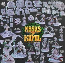 3D Printed Cast n Play Akna, Mounted Warrior Masks of Kiimil 28 32mm D&D (Online Only)