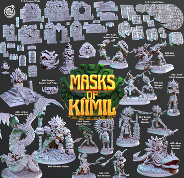 3D Printed Cast n Play Akna, Mounted Warrior Masks of Kiimil 28 32mm D&D (Online Only)