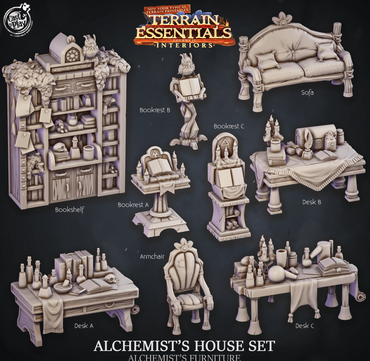 3D Printed Cast n Play Alchemist's House Furniture Terrain Essentials 28mm 32mm D&D (Online Only)