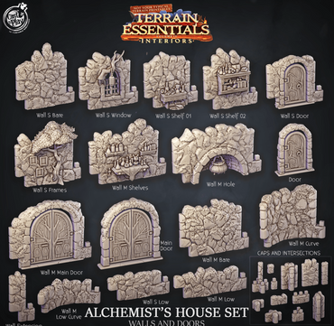 3D Printed Cast n Play Alchemist's House Walls and Doors Terrain Essentials 28mm 32mm D&D (Online Only)
