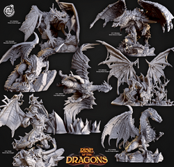 3D Printed Cast n Play Andelig Psychic Purple Dragon Rise of the Dragons 28 32mm D&D (Online Only)