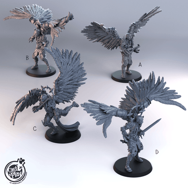 3D Printed Cast n Play - Angel Warrior Set 28mm 32mm D&D (Online Only)