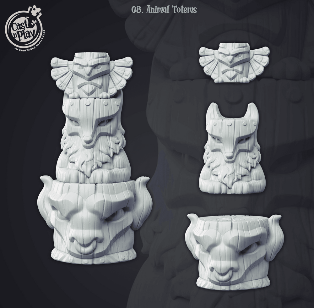 3D Printed Cast n Play Animal Totems 28mm 32mm D&D (Online Only)