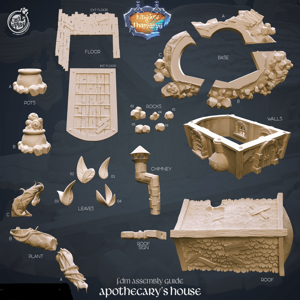 3D Printed Cast n Play Apothecary's House Kingdom Of Thamarya 28mm 32mm D&D (Online Only)