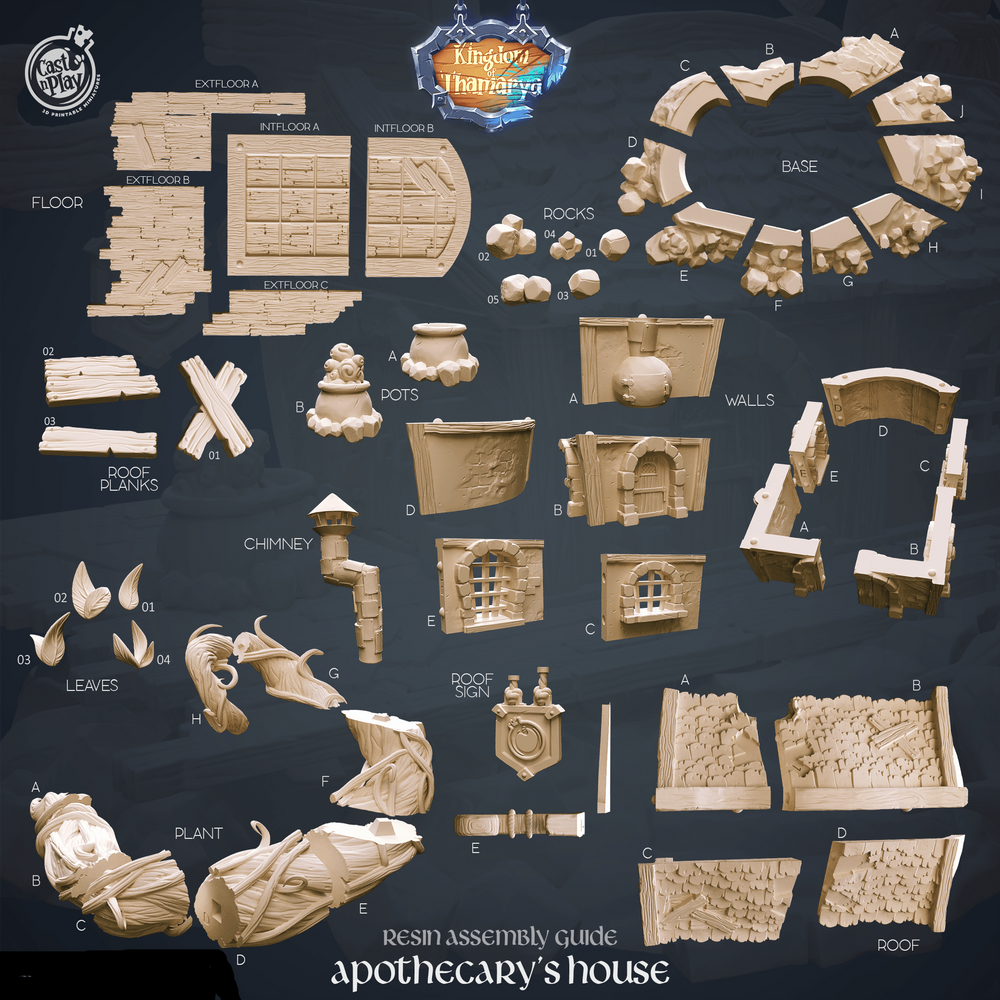 3D Printed Cast n Play Apothecary's House Kingdom Of Thamarya 28mm 32mm D&D (Online Only)