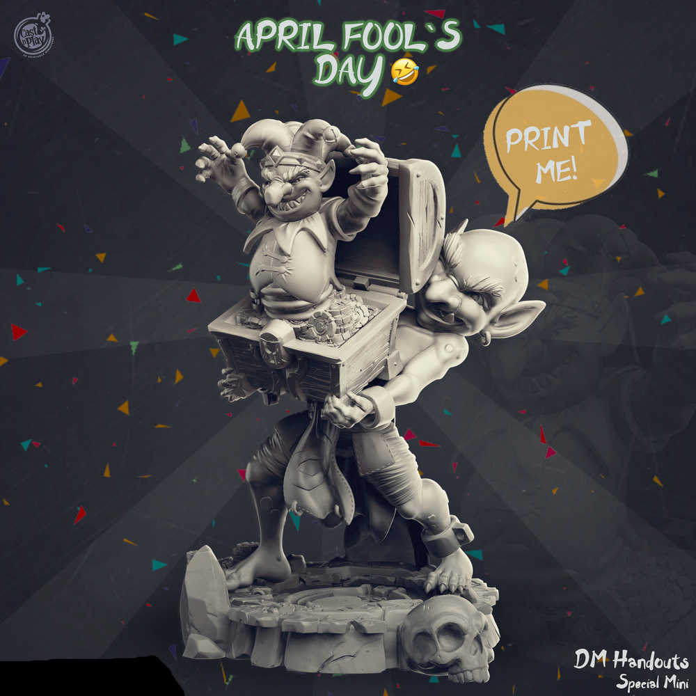 3D Printed Cast n Play April Fool's Treasure Goblin 28mm 32mm D&D (Online Only)