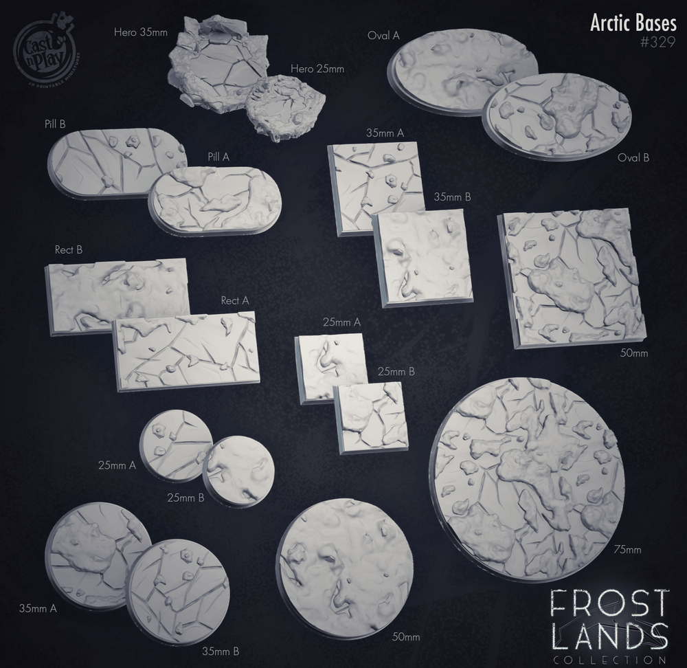 3D Printed Cast n Play Arctic Frozen Bases Set 28mm 32mm D&D (Online Only)