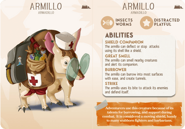 3D Printed Cast n Play Armillo - Armadillo Companions 28mm 32mm D&D (Online Only)