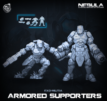 3D Printed Cast n Play Armored Supporters Nebula Origins 28mm 32mm D&D (Online Only)