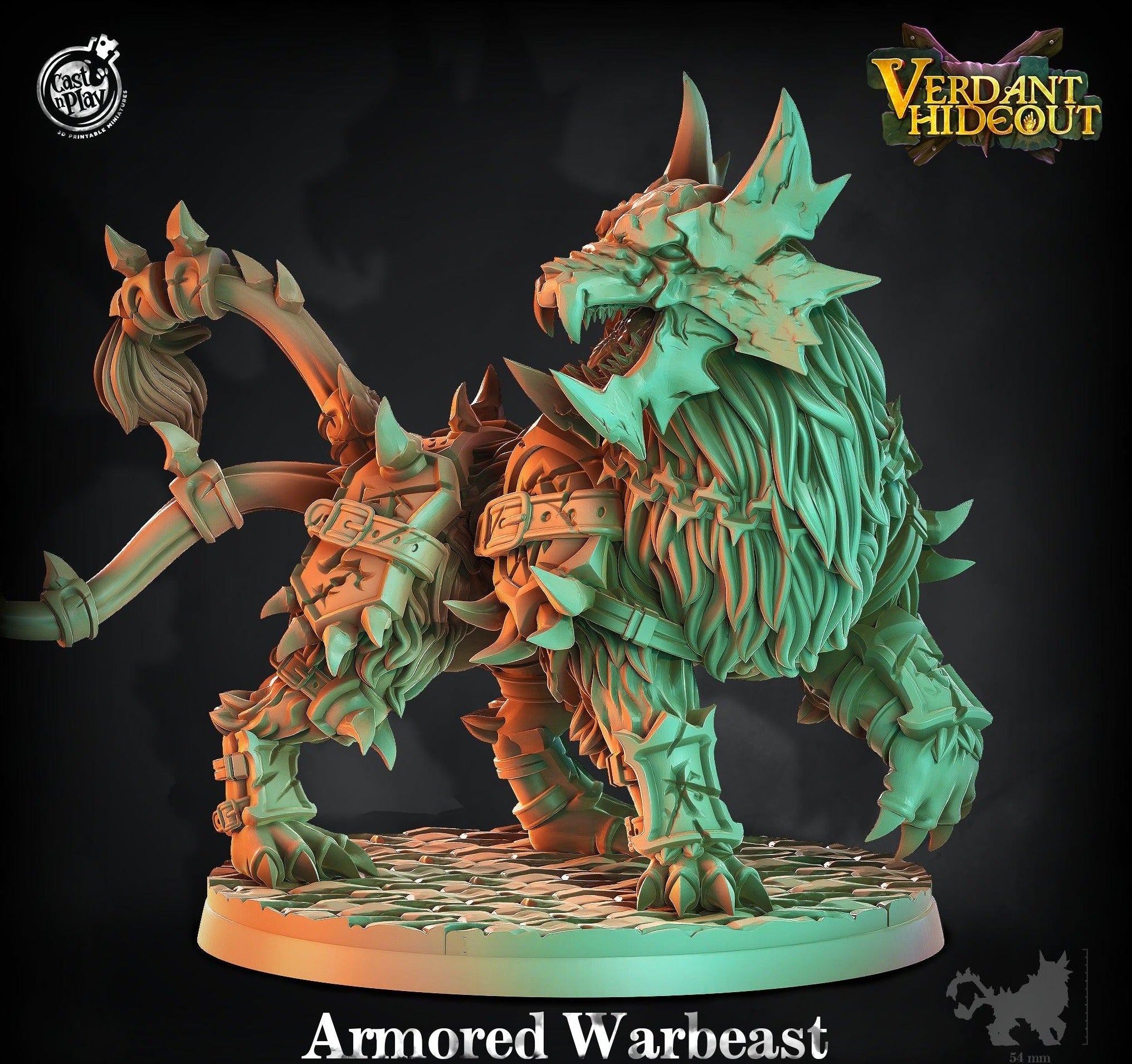 3D Printed Cast n Play Armored Warbeast Verdant Hideout 28mm 32mm D&D (Online Only)