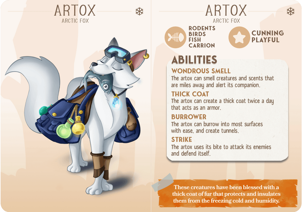 3D Printed Cast n Play Artox - The Arctic Fox Companions 28mm 32mm D&D (Online Only)