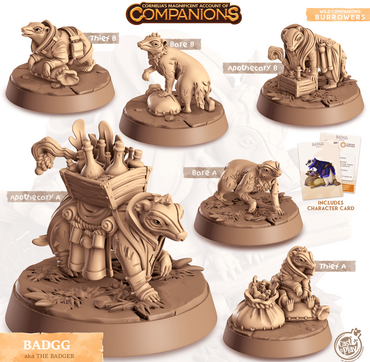3D Printed Cast n Play Badgg - Badger Companions 28mm 32mm D&D (Online Only)