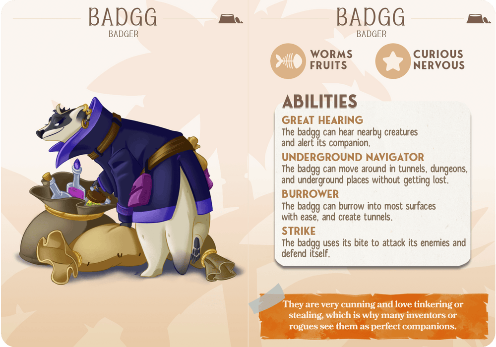 3D Printed Cast n Play Badgg - Badger Companions 28mm 32mm D&D (Online Only)