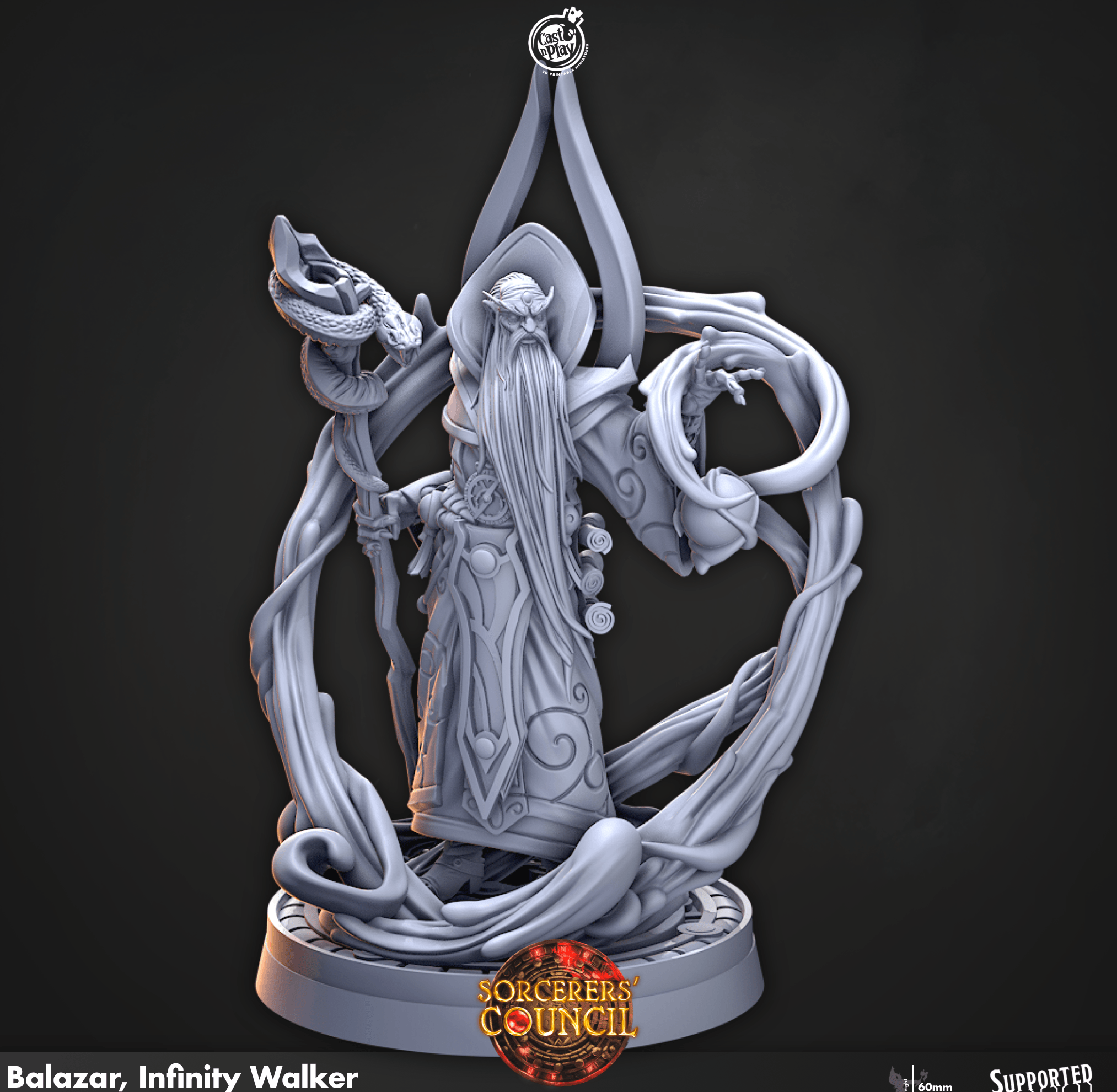 3D Printed Cast n Play Balazar, Infinity, Walker Sorcerers Council 28mm 32mm D&D (Online Only)