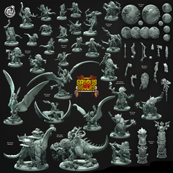 3D Printed Cast n Play Banaag Fletchers Saurus Rovers Set 28mm 32mm D&D (Online Only)