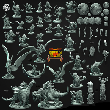 3D Printed Cast n Play Banaag Fletchers Saurus Rovers Set 28mm 32mm D&D (Online Only)