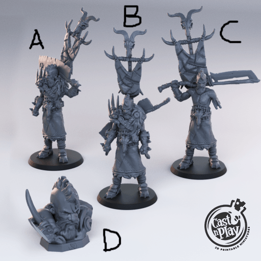 3D Printed Cast n Play - Bandit Captain Set 28mm 32mm D&D (Online Only)