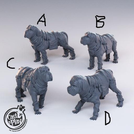 3D Printed Cast n Play - Bandit Mastiffs Set 28mm 32mm D&D (Online Only)