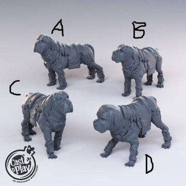 3D Printed Cast n Play - Bandit Mastiffs Set 28mm 32mm D&D (Online Only)