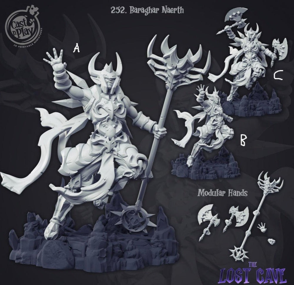 3D Printed Cast n Play Baraghar Naerth  28mm 32mm D&D (Online Only)
