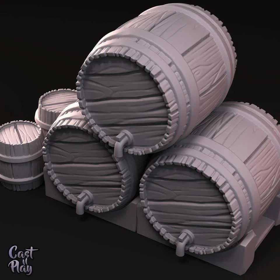 3D Printed Cast n Play Barrels Set 28mm 32mm D&D (Online Only)