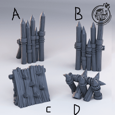 3D Printed Cast n Play - Barricades 28mm 32mm D&D (Online Only)