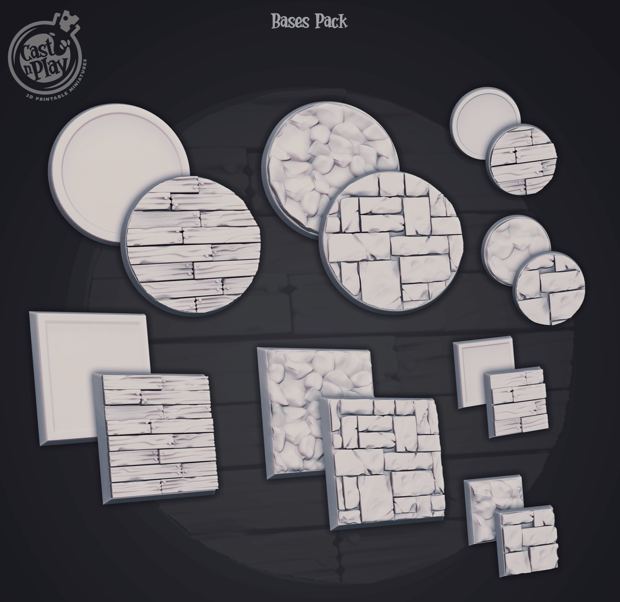 3D Printed Cast n Play Basic Base Set 28mm 32mm D&D (Online Only)