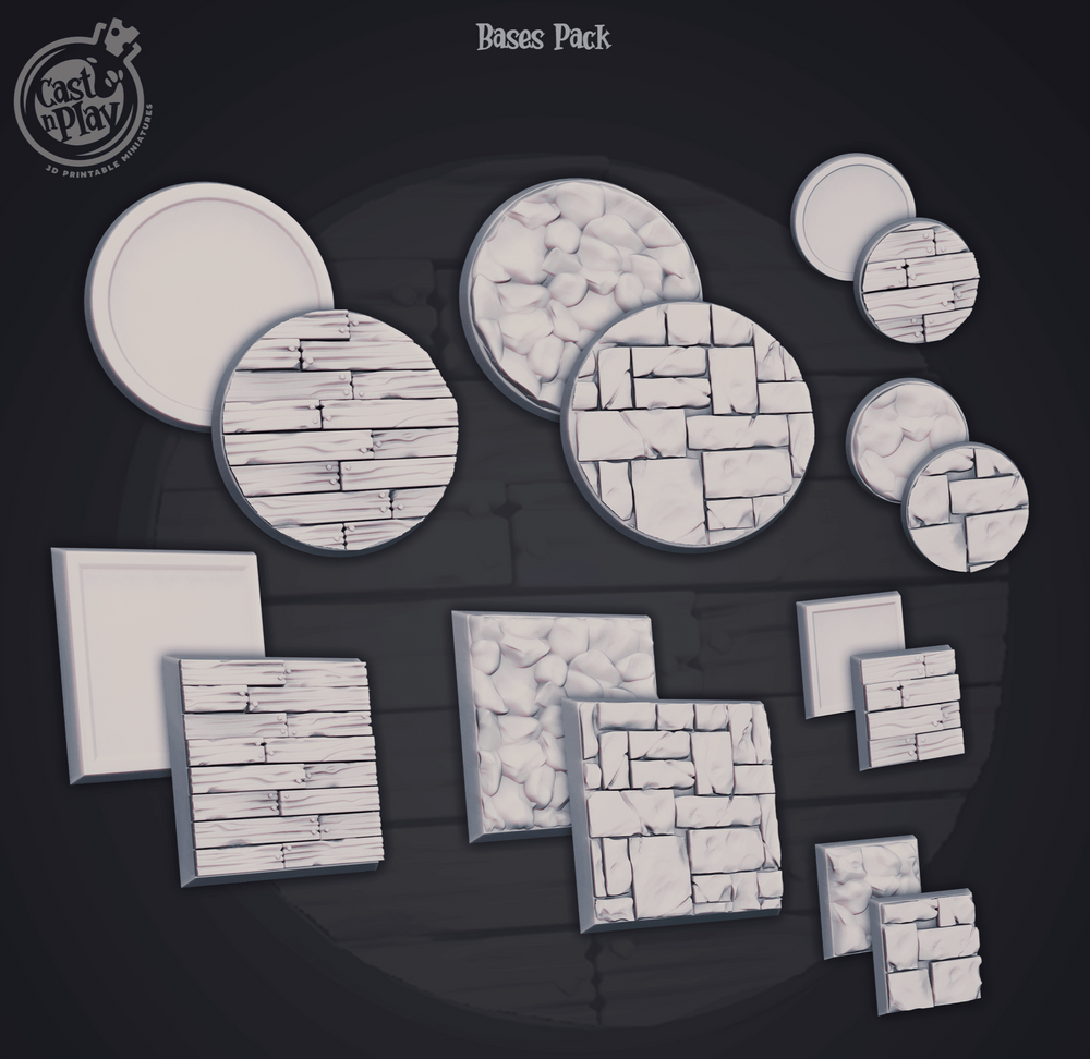 3D Printed Cast n Play Basic Base Set 28mm 32mm D&D (Online Only)