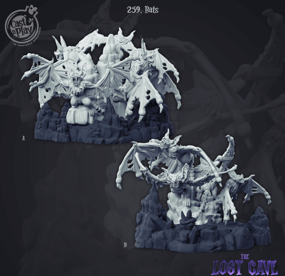 3D Printed Cast n Play Bats 28mm 32mm D&D (Online Only)