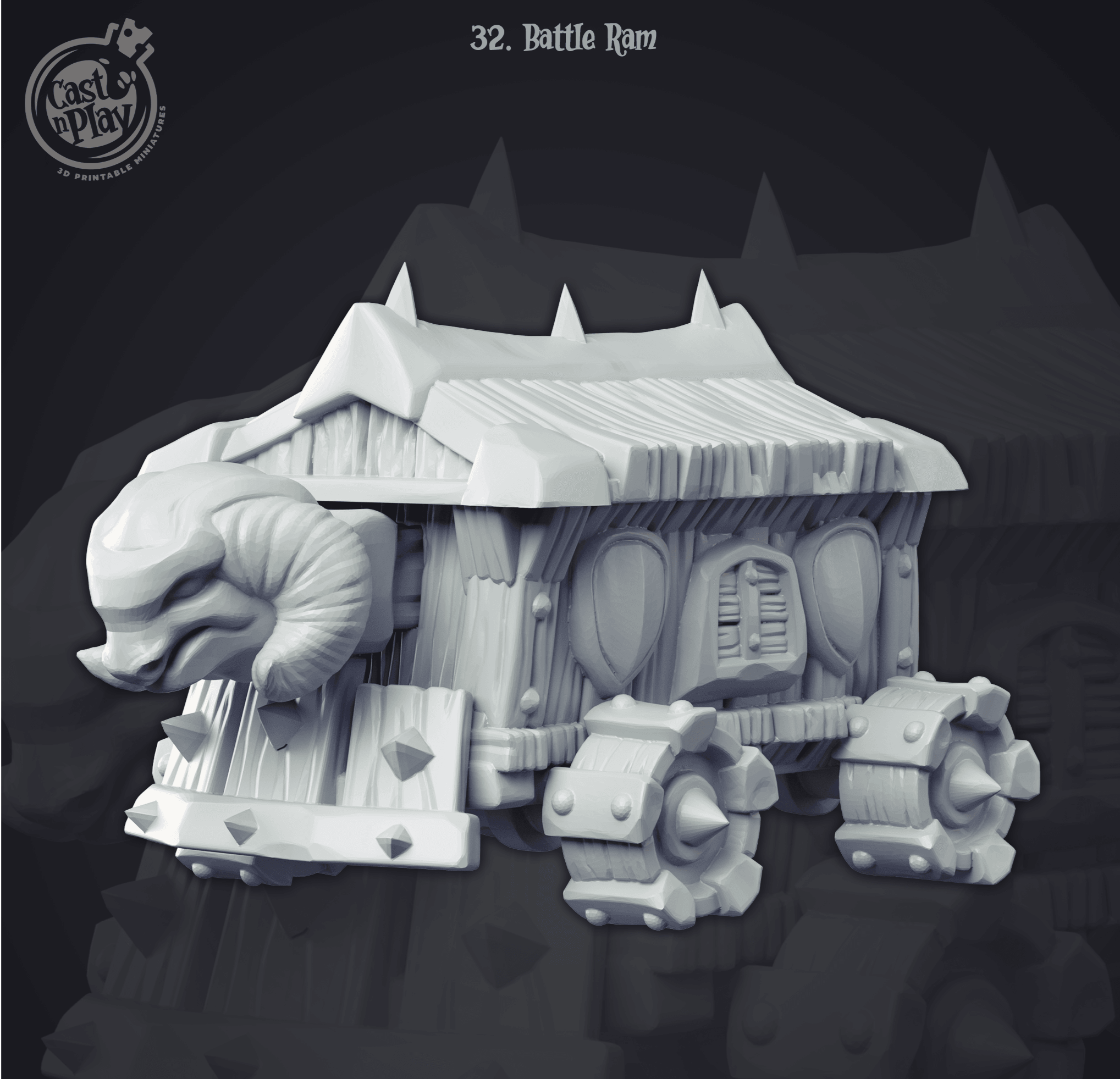 3D Printed Cast n Play Battle Ram 28mm 32mm D&D (Online Only)