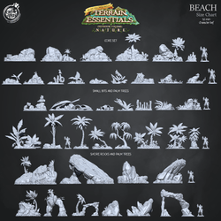 3D Printed Cast n Play Beach Small Bits and Palm Trees Terrain Essentials Nature 28mm 32mm D&D (Online Only)