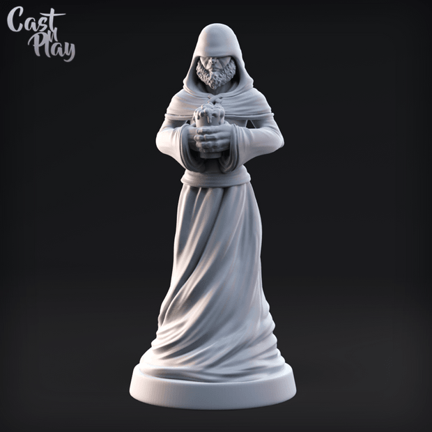 3D Printed Cast n Play Bearded Monk 28mm 32mm D&D (Online Only)