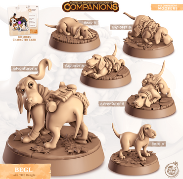 3D Printed Cast n Play Begl - The Beagle Companions 28mm 32mm D&D (Online Only)