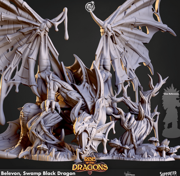 3D Printed Cast n Play Belevon Swamp Black Dragon Rise of the Dragons 28 32mm D&D (Online Only)