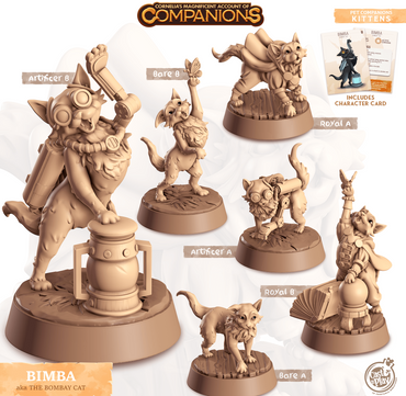 3D Printed Cast n Play Bimba - Bombay Cat Companions 28mm 32mm D&D (Online Only)