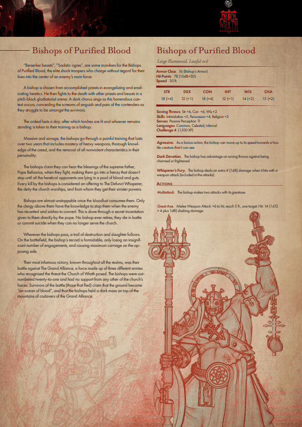 3D Printed Cast n Play Bishops of Purified Blood Church of Wrath 28mm 32mm D&D (Online Only)