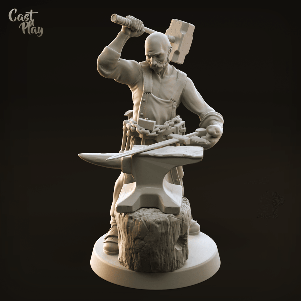 3D Printed Cast n Play Blacksmith 28mm 32mm D&D (Online Only)