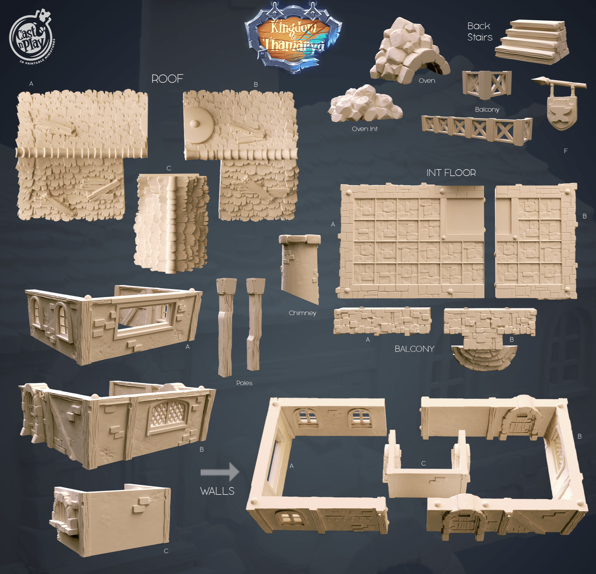 3D Printed Cast n Play Blacksmith's Workshop Kingdom Of Thamarya 28mm 32mm D&D (Online Only)