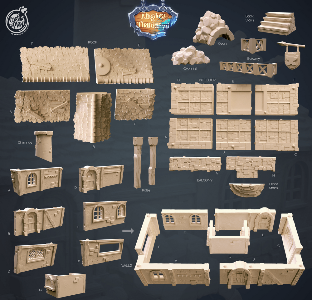 3D Printed Cast n Play Blacksmith's Workshop Kingdom Of Thamarya 28mm 32mm D&D (Online Only)
