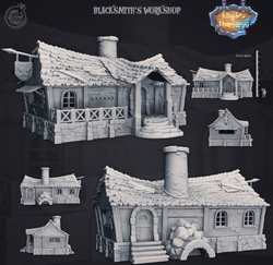 3D Printed Cast n Play Blacksmith's Workshop Kingdom Of Thamarya 28mm 32mm D&D (Online Only)