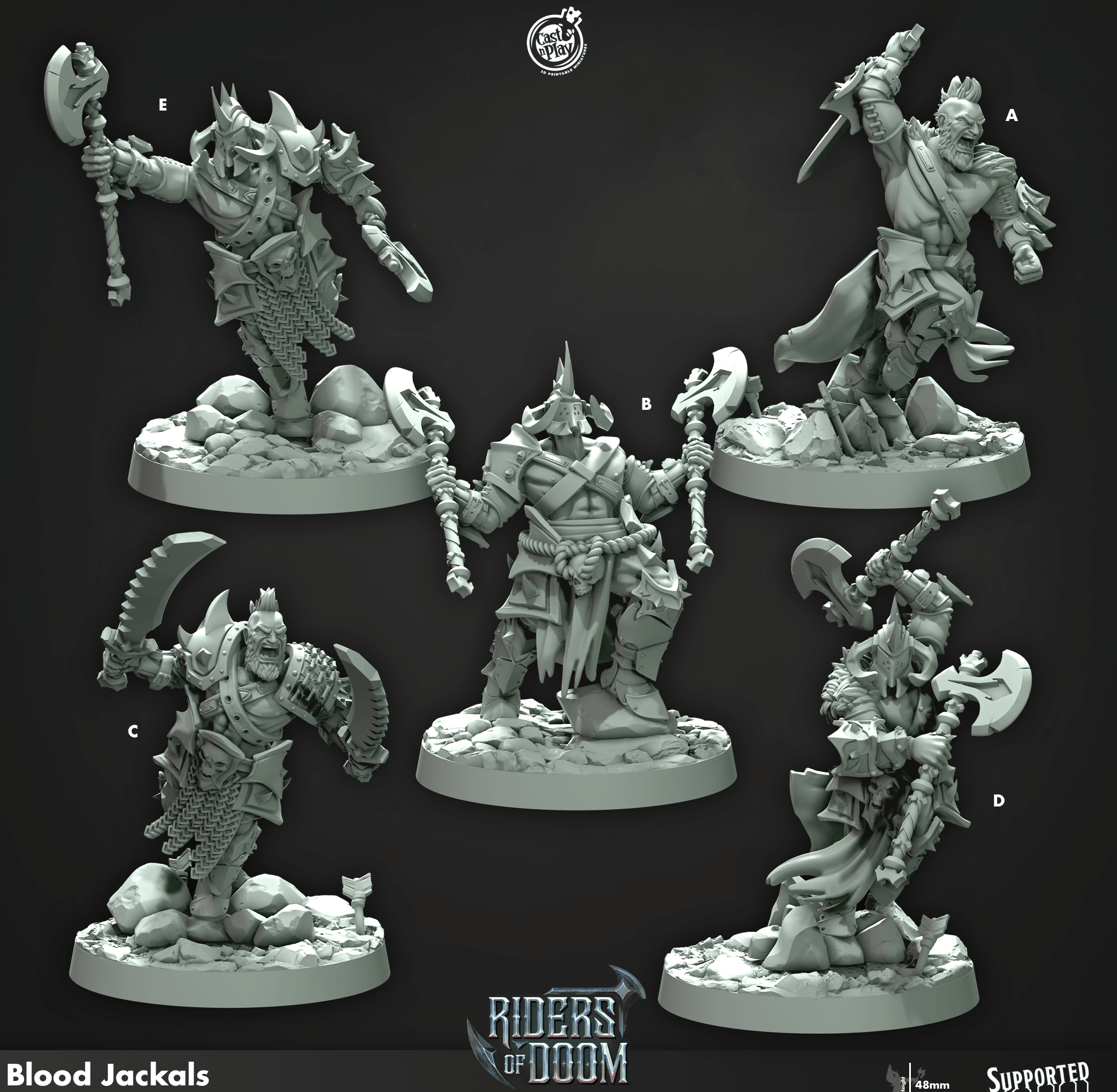 3D Printed Cast n Play Blood Jackals Riders of Doom Set 28mm 32mm D&D (Online Only)