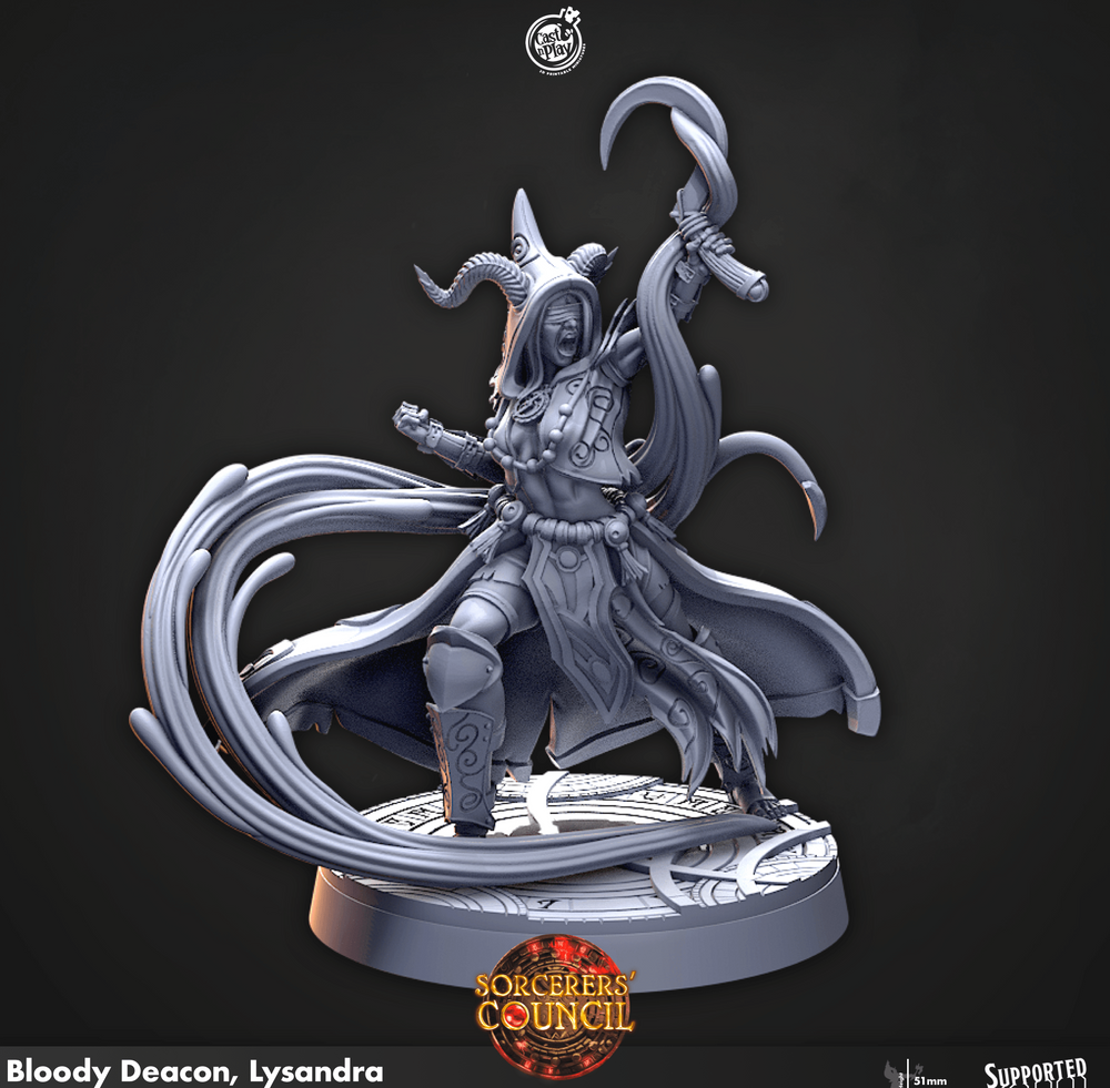 3D Printed Cast n Play Bloody Deacon, Lysandra Sorcerers Council 28mm 32mm D&D (Online Only)