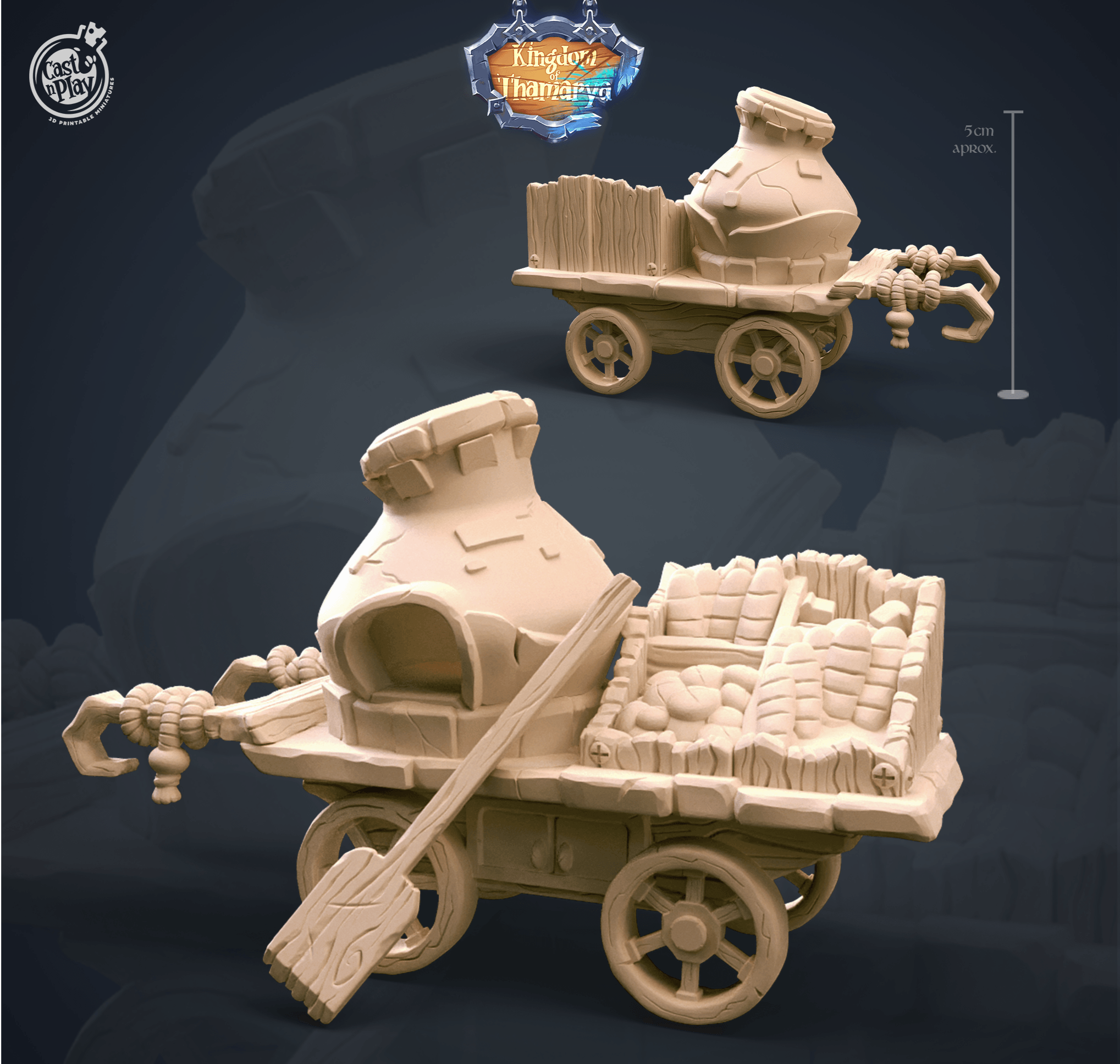 3D Printed Cast n Play Bread Cart Kingdom Of Thamarya 28mm 32mm D&D (Online Only)