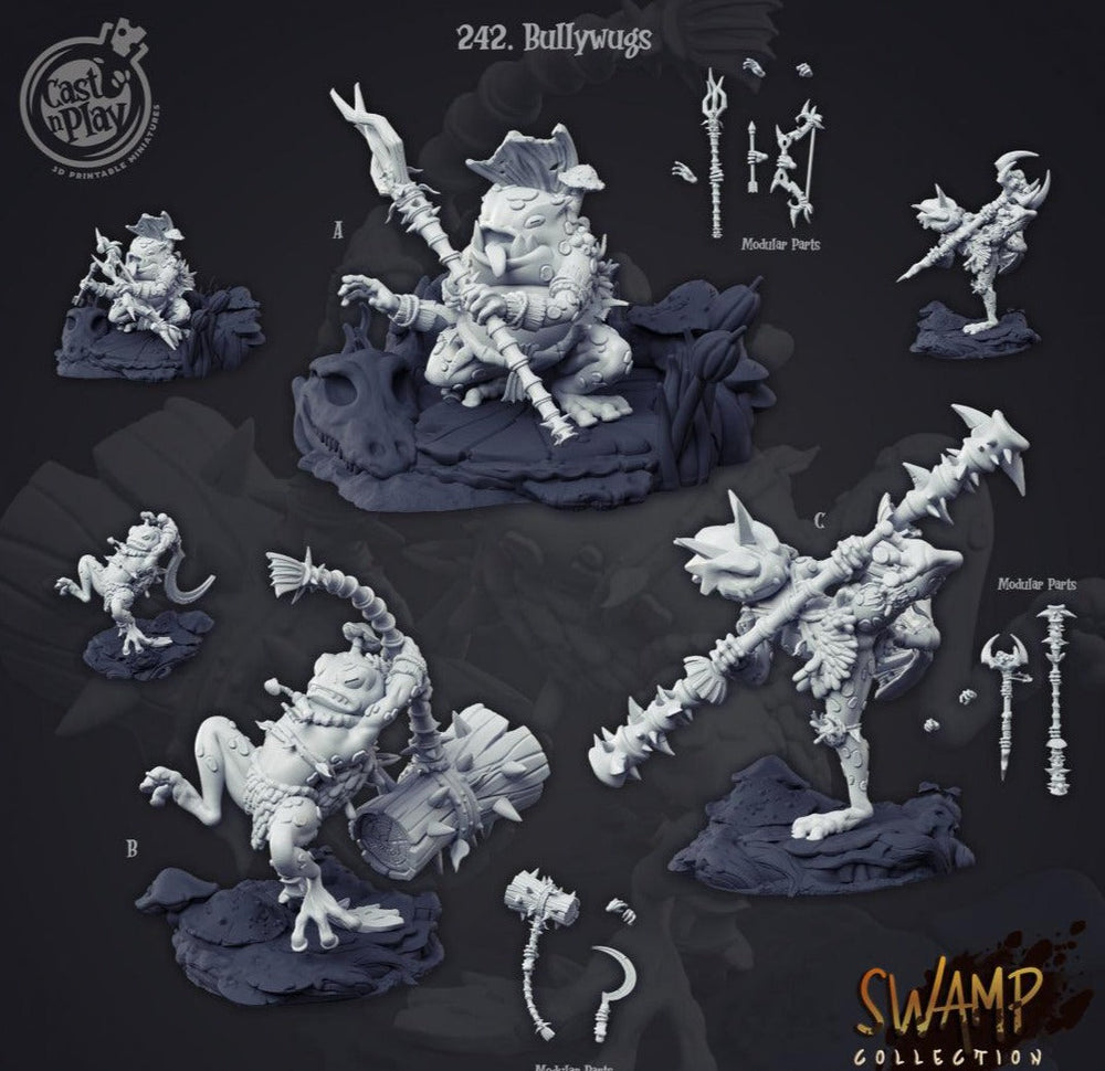 3D Printed Cast n Play Bullywugs Swamp Collection 28mm 32mm D&D (Online Only)