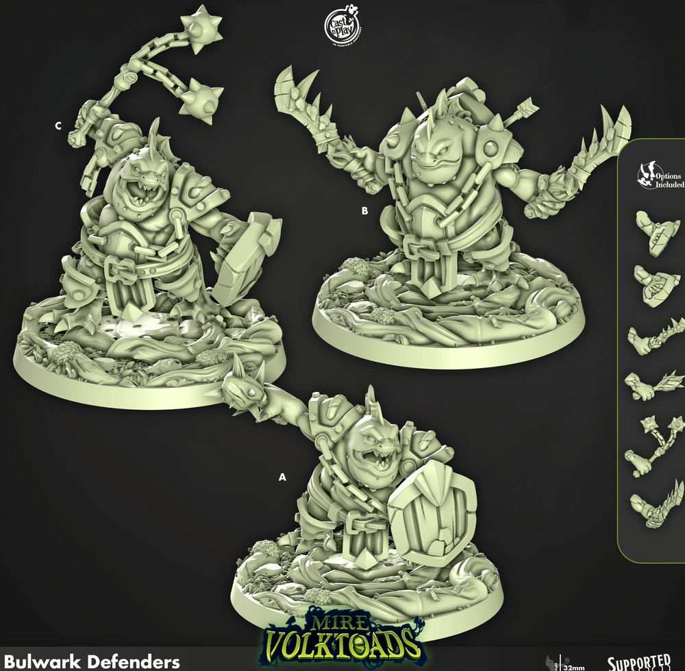 3D Printed Cast n Play Bulwark Defenders Mire Volktoads Set 28mm 32mm D&D (Online Only)