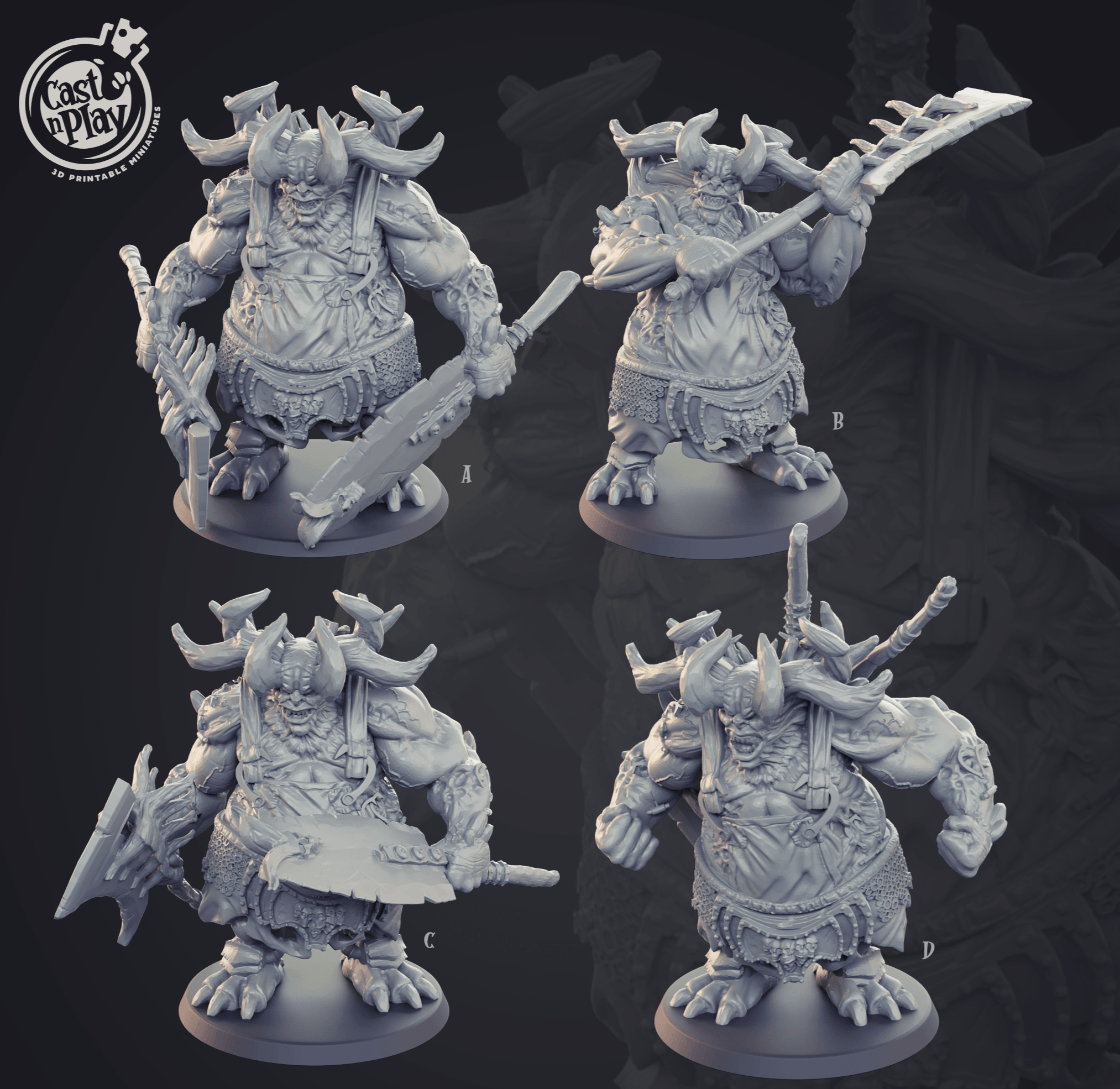 3D Printed Cast n Play Butcher Demons Set 28mm 32mm D&D (Online Only)