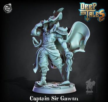3D Printed Cast n Play Captain Sir Gawan Deep Sea Tales 28mm 32mm D&D (Online Only)
